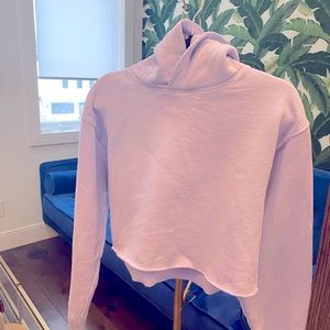 Cosy lilac crop top hoodie TNA